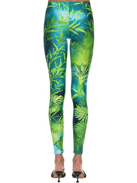 versace palm print leggings